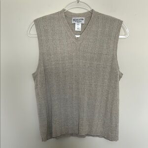 Pendleton Linen Cotton Blend Beige Vest Top -‎ Size Petite Large
